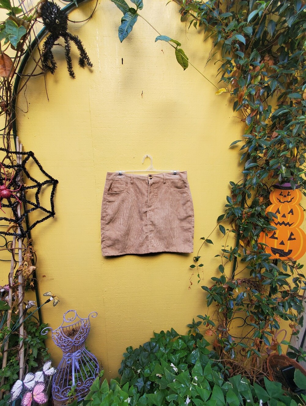 Ambiance Corduroy Mini Skirt in Tan
